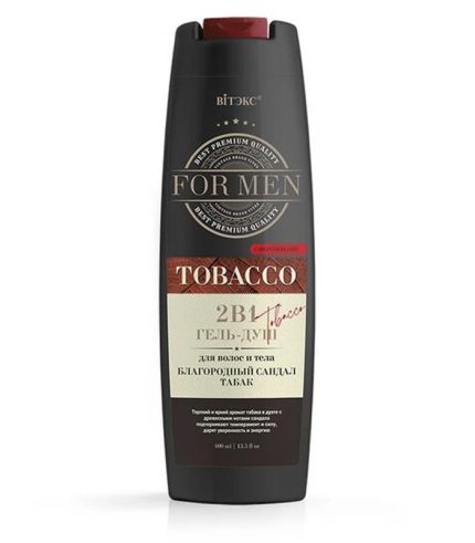 Витекс FOR MEN Tobacco 2 в 1 Гель для волос и тела с феромонами благородный сандал и табак